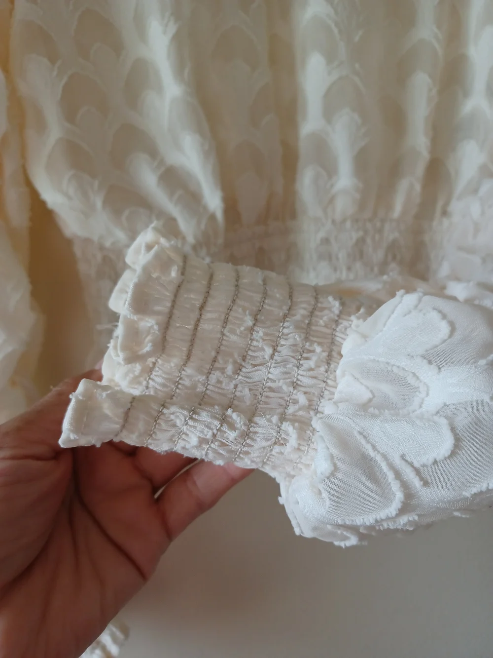H&M Cream Turtleneck  Semi- Sheer Blouse Size 2